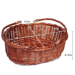 High quality handmade oval willow wine wicker picnic basket with handle