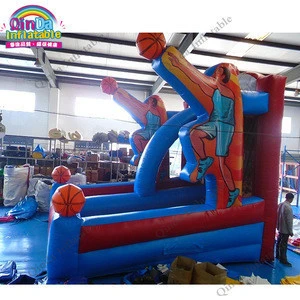 High quality inflatable bouncer with basketball hoop, inflatable basketball stand outdoor basketball court flooring for sale