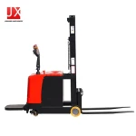 High quality self loading electric walking forklift jack 1ton 1.5ton pallet electric stacker With charger battery walkie stacker