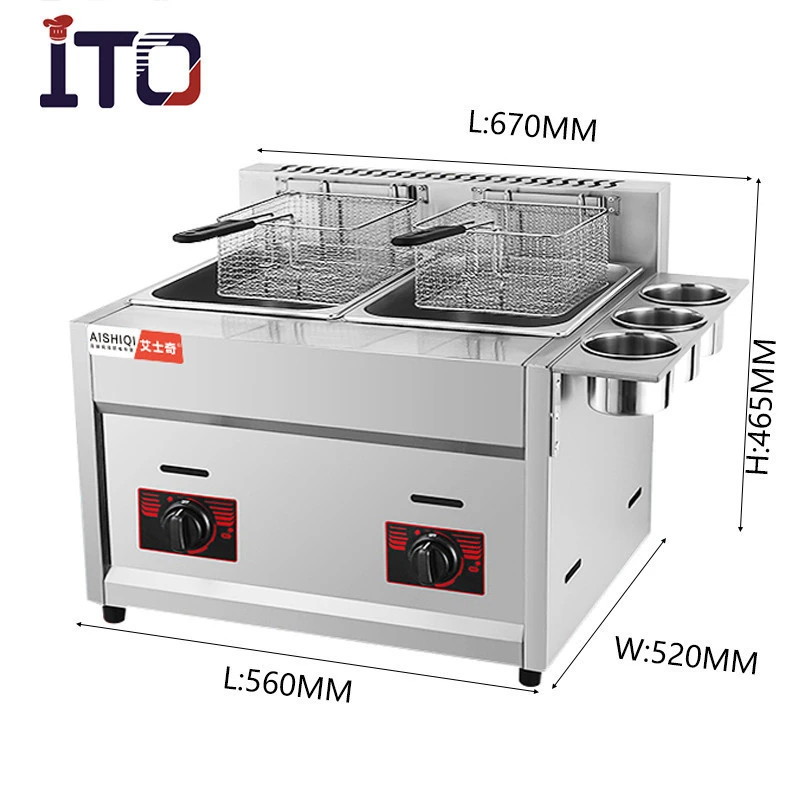 High quality stainless steel twins tanks deep fryers # ASQ -711