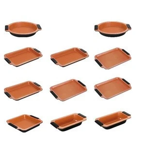 high quality various size non-stick copper ceramic bakeware set