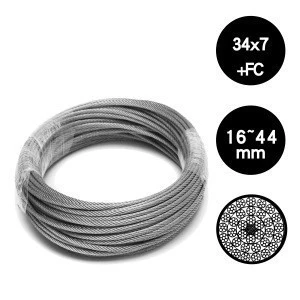 High tension wire cable fiber core 34*7 nylon coated  steel wire cable used for fence ties