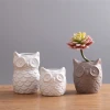 Home Accessories Gray White Owl Ceramic Vase Decoration Bedroom Arts Crafts
