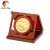 Import Hornbill custom design promotion gift 24k gold round shape metal plate award plaque with wooden box from China