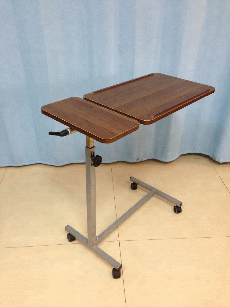 Hospital wood over bed table/patient dining table