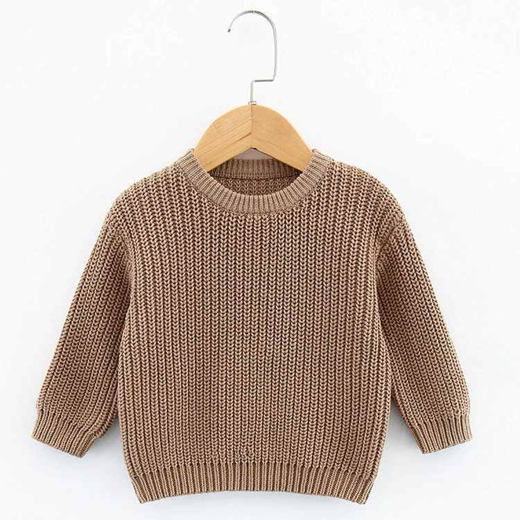 Hot sale 100% cotton chunky knit pullover baby sweaters