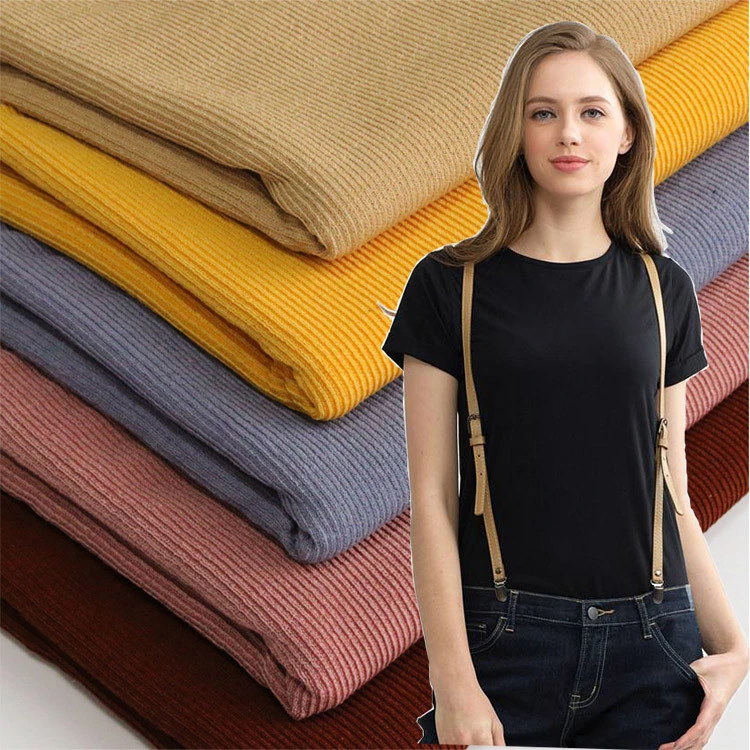 Hot sale 100%cotton 2x2 rib knit jersey fabric