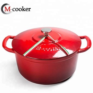 Hot sale big size 28cm metal cast iron enamel cookware casserole with lid cast iron cookware