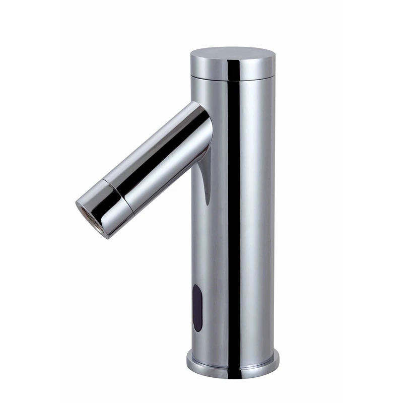 Hot Sale Deck Mount Sensor Water Tap Chrome Brass Stainless Steel Water Saving Automatic Smart  Bathroom Basin Faucet