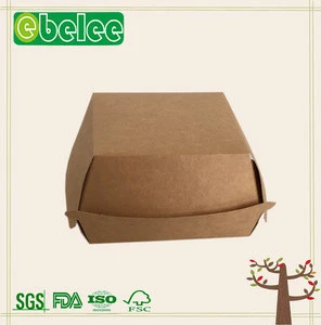 hot sale kraft paper box packaging for hamburger