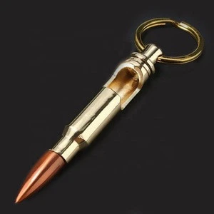 Hot sale new fashion metal 50 caliber  bullet bottle opener keychain of factory direct sales