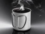 Hot Sale Outdoor Camping Titanium double-wall cup with handle portable 300ml coffee cup