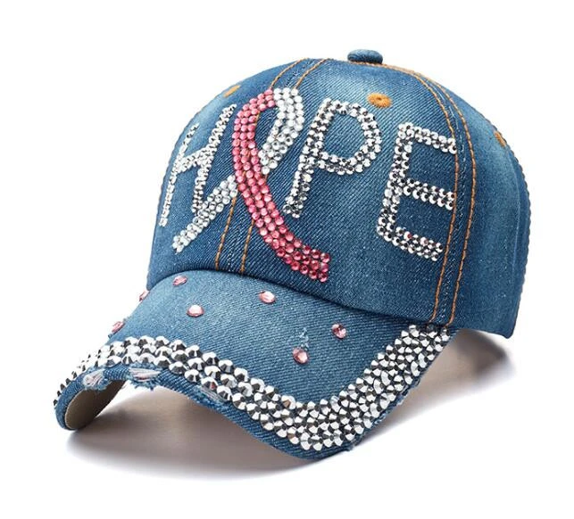 Hot Selling Breathable Distressed Dad Hat Bling Bling USA Trump Denim Baseball Caps With Crystal