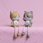 Hot selling cartoon aanimals deer heads cats hanging feet ornaments couple dolls resin crafts home shelf decorations