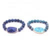 Hot selling healing energy natural raw stone stretch charm bracelet 14K gold plated stone beads bracelet wholesale