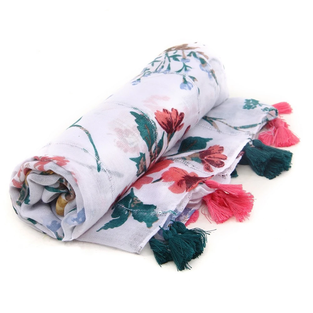 Hot Selling Leopard Print Elegant Fashion Voile Silk Scarf Washable Soft print scarf