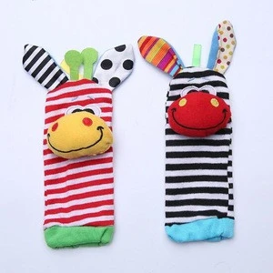 Hot Selling socks Infant Baby / Kids Sock rattle toys Wrist Rattle and Foot Socks / Newborn Gift Soft Toy for Children