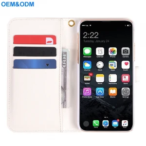 Hot Selling Wholesale Leather Mobile Phone Case for iPhone 8 With 3 Card Slots
