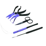 Hot Selling Wholesale Various Hair Extensions Tools, Plier, Pulling Needle, Micro Ring, Small Scissor 5 Pcs Mini Salon Kit