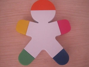 human image shaped highlighter , promotional 5 in 1 multi-colored highlighter CH-6420