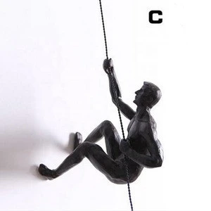 Indoor Decoration Small Size Resin Man Climbing on Wall Sculpture