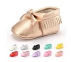 Infants Pink golden soft sole moccasins wholesale baby shoes with tassels