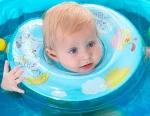 Inflatable baby pool neck float/swimming neck ring with two handle