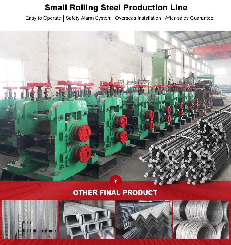 ISO CE rolling mill machinery used for billet rolling into steel bar/rebar