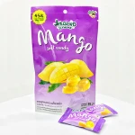 Jeedjard Gimme Mango Juicy Soft Candy  Made From 45% Mango Puree Thailand Fruit Snack Round Shape