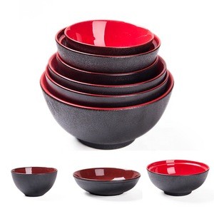 JIA SHUN European Style Dishwasher Safe Matt Black Ceramic Noodle Rice Bowl Home
