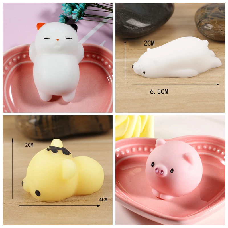Kawaii Cell Phone Strap Cute Mini Soft Silicone Squishy Toy for Hand Squeeze Pinch Toy Soft squeeze Press Slow Key Bag Strap