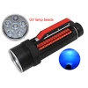 Kechuang Rechargeable super handheld torch dive 100 led flashlight 395 nm ultraviolet uv underwater torch