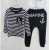 Import kids clothing black and white striped anchor pattern spring suit for 2 to 6 years  boys from China