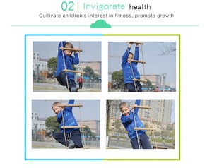 Kids Play Outdoor Indoor Floor Wood Rope Ladder Toys Playground Games For Children Climbing Swing Wooden 5 Rungs PE Rope Ladder