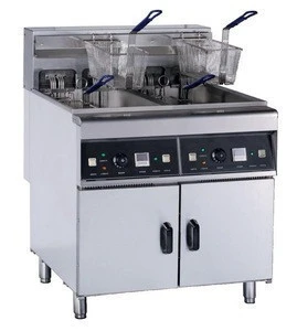 Kitchen Equipment Stainless Steel Two Tanks Industrial Electric Fryer