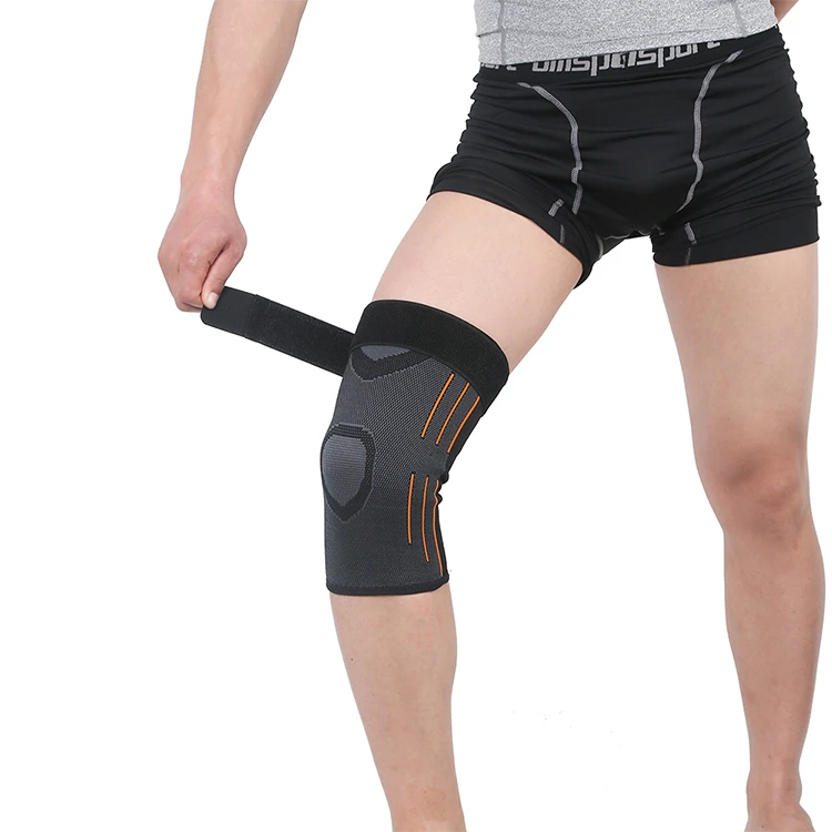 Ks-2040#3d knitted adjustable knee support brace compression sleeve