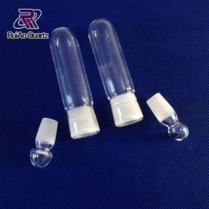 Laboratory round bottom quartz glass test tube with frosted mouth