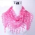 Import Lady Lace Scarf Tassel Sheer Metallic Women Triangle Bandage Floral scarves Shawl from China