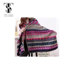 Latest Design Ladies Fancy Printed Tassels Sweater Ponchos and Capes Shawls
