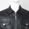 Leather Jacket Men&#x27;s Trendy Jacket Pilot Leather Jacket Men&#x27;s Daily Casual Korean Top Lapel Slim Locomotive