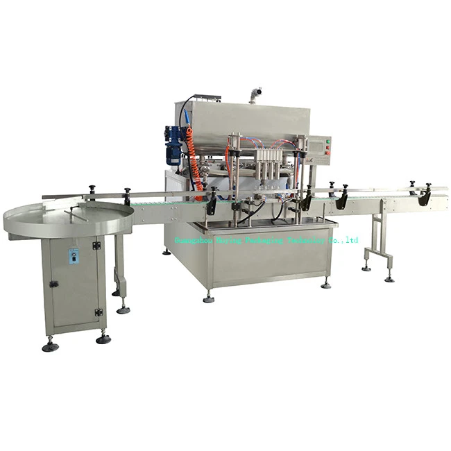 Linear automatic 4 heads piston bottle viscous ketchup sauce liquid packing filling machine