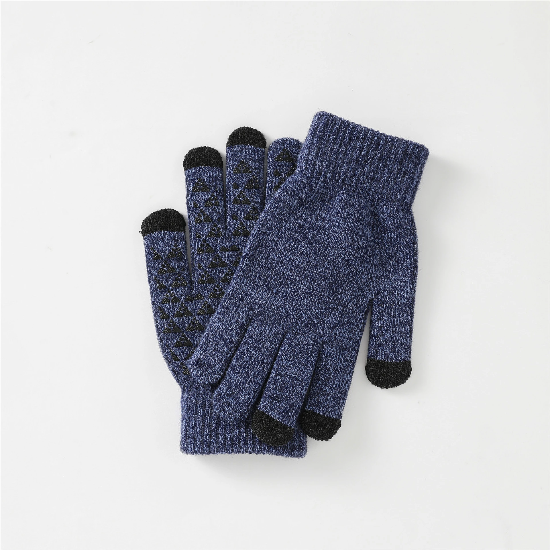 Logo Winter Knitted Touch Screen Warm Texting Non-slip Gloves