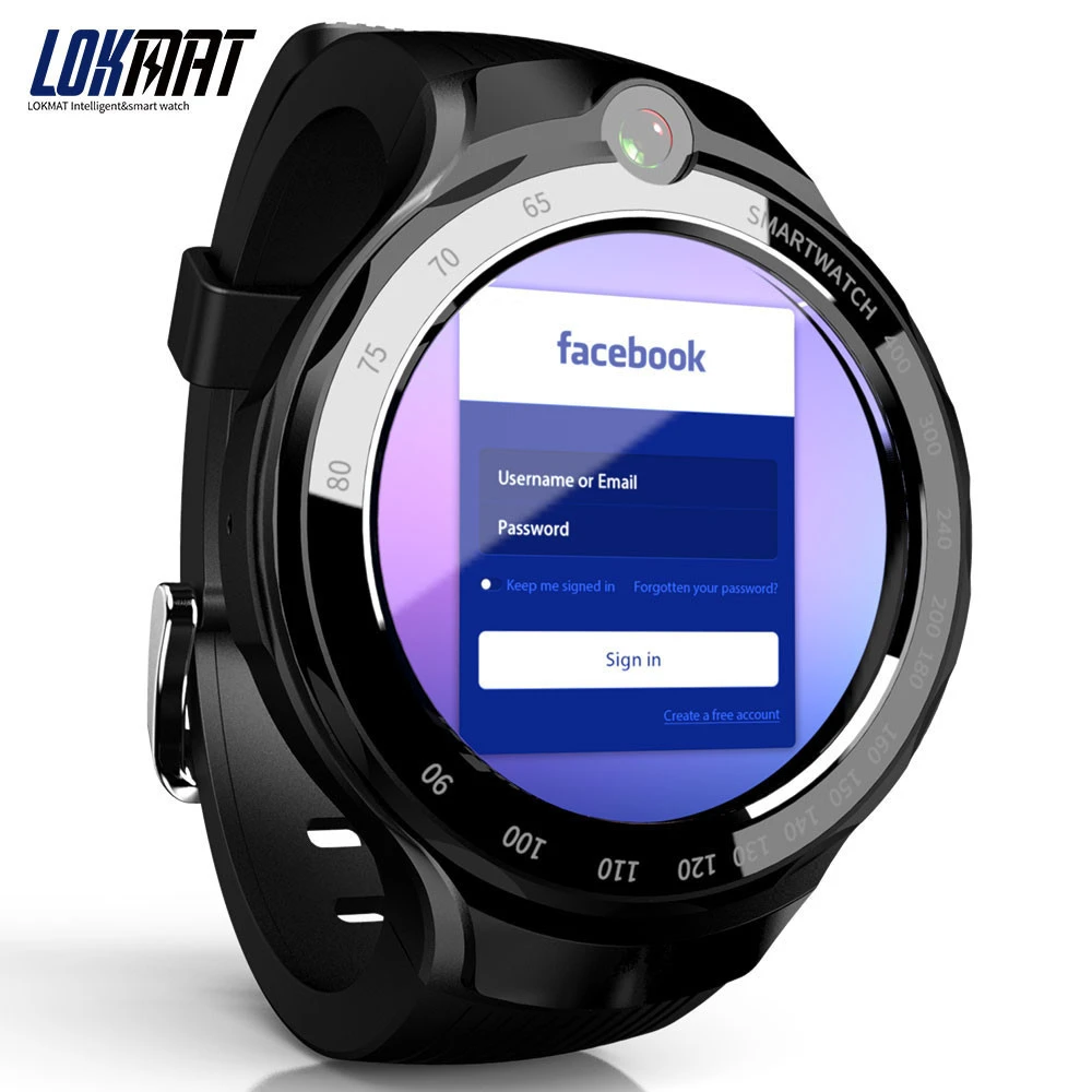 LOKMAT 2019 New Arrival Android Smart Watch 4G Sport Watch With GPS Dual Camera WIFI Heart Rate Monitor Sim Card Smart Watch