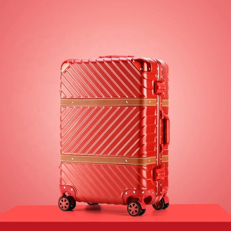luxury aluminum metal suitcase travel trolley luggage bag carry on luggage