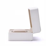 Luxury custom logo black white leather watch box packaging with velvet pillow
