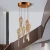 Import luxury home lighting new creative copper branch chandelier stair lamp light crystal ball pendant light from China