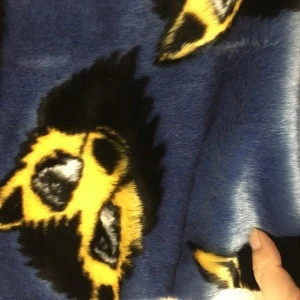 Luxury Mink Fur  Fabric Animal Printed Faux Fur Fabric For Winter Coat