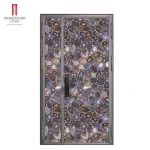 Luxury Modern Natural blue onyx marble Stone Backlit Villa Entrance Door