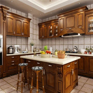 Luxury painted solid wood modern kitchen cabinet
