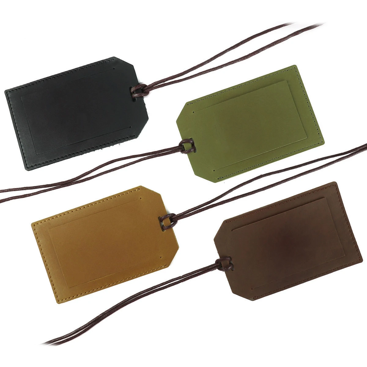 Luxury quality Genuine Leather card sleeve ID Badge Case Cowhide Bank Credit Card Holder With Lanyard